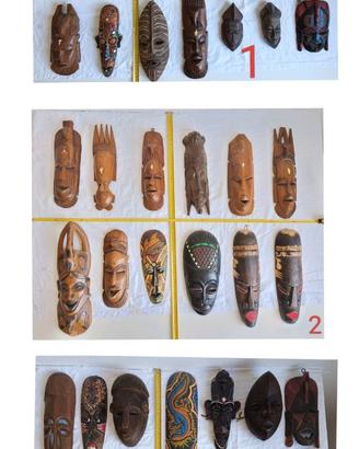 Maschera in legno tribale lotto Asia africa americ