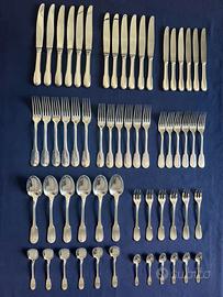 Set 65 posate Christofle Cluny  placate argento