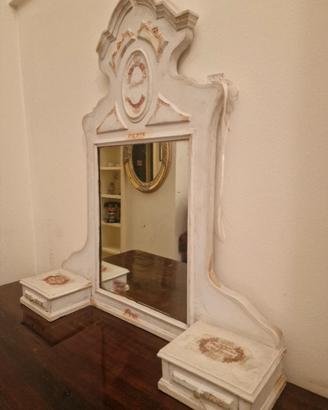 Specchiera shabby chic con decoupage 