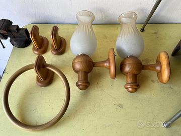 accessori per bagno in legno country style