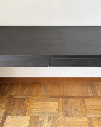 Scrivania nera con 2 cassetti – 142x50 cm
