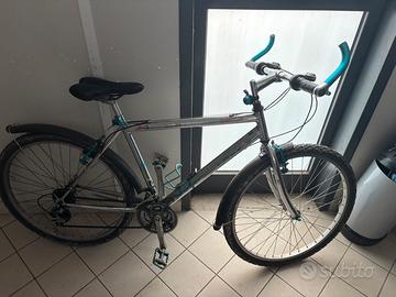 Montainbike da corsa colore Azzurro e Argento.