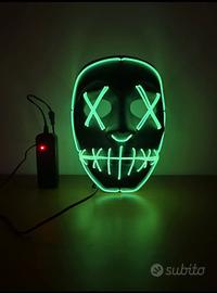 Maschera LED verde Neon  "The Purge"