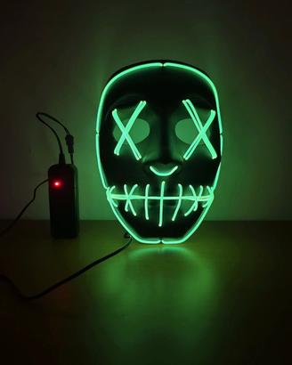 Maschera LED verde Neon  "The Purge"