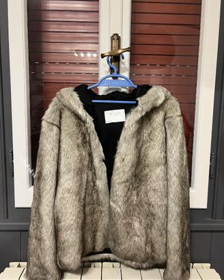Cappotto corto eco pelliccia