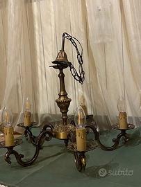 lampadario ottone