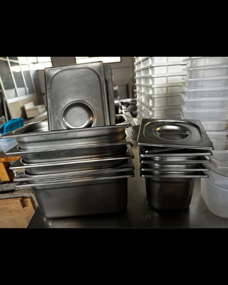 Contenitori alimenti acciaio inox 1/3 e 1/6