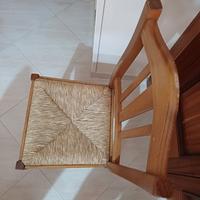 Serie di 6 sedie impagliate in massello, c