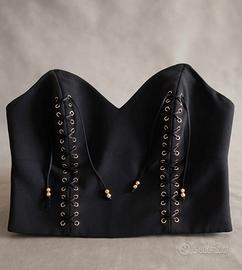 Elisabetta Franchi Top Bustier Corsetto Nero