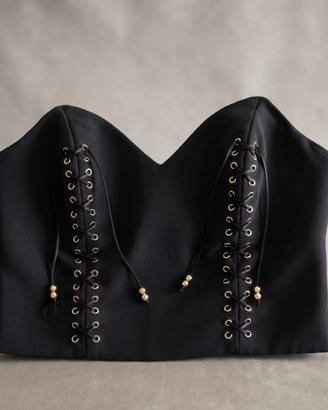 Elisabetta Franchi Top Bustier Corsetto Nero