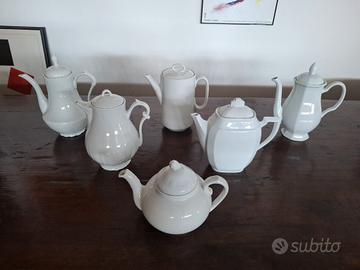 set di 6 teiere in porcellana Francese 
