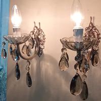 coppia applique vintage con cristalli 