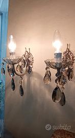 coppia applique vintage con cristalli 