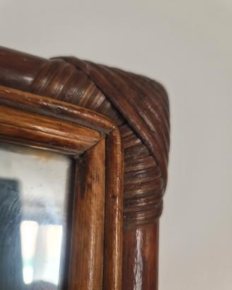 specchio bambù  vintage rattan 