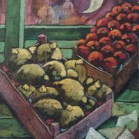 dipinto ad olio e tecnica mista di F. Tomei