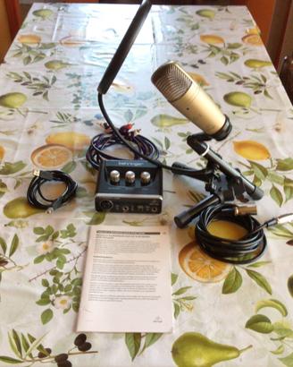 INTERFACCIA AUDIO PER PC + MICROFONO CON SUPPORTO