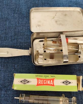 contenitore/sterilizzatore + siringhe in vetro 