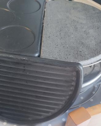 Piastra griglia elettrica nuova con 3 superfici 