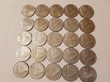 10 lire Italia Lotto di 25 monete
