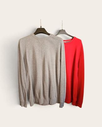 2 felpe Alcott uomo XL – grigia + rossa – anche si
