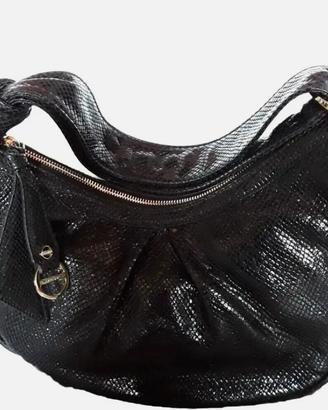 BORBONESE Luna bag pelle nera reptile