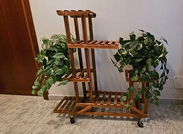 porta piante in legno