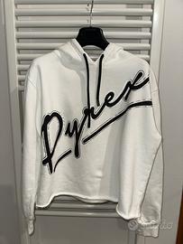 Felpa bianca taglia S 100% cotone PYREX cappuccio