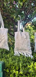 🍋 Borsa Shopper Artigianale in Lino Antico 🌿