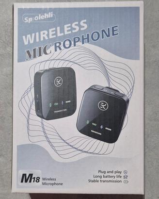 Microfono Wireless Professionale M18 (Kit Doppio) 