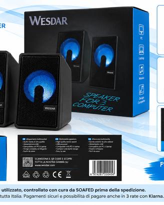 WESDAR CS68 – Altoparlanti per PC USB 6W con Jack