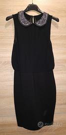 Tubino corto nero con colletto borchie Fornarina