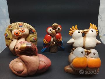 Lotto di 5 Uccelli - Thun in Ceramica