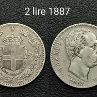 2 lire 1887 Argento 