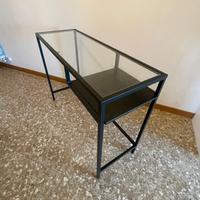 Tavolo per PC portatile, marrone-nero/vetro, 100x3