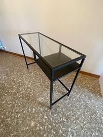 Tavolo per PC portatile, marrone-nero/vetro, 100x3