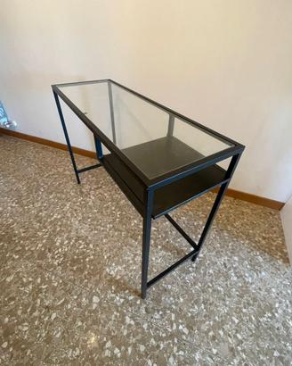 Tavolo per PC portatile, marrone-nero/vetro, 100x3