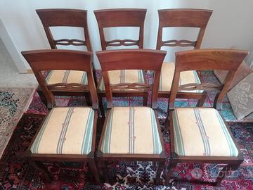 6 sedie il legno massello 