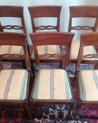 6 sedie il legno massello 