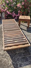 sdraio in legno più tavolino 