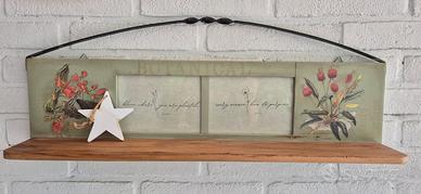Mensola in legno e metallo stile country cottage