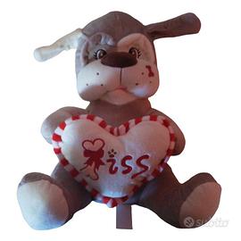 Peluche orso cane e cuore 35 cm