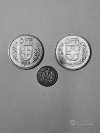 TRE MONETE D'ARGENTO SVIZZERE