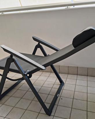 sdraio sedia pieghevole con poggiatesta 