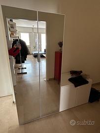 Armadio Platsa Ikea con ante a specchio
