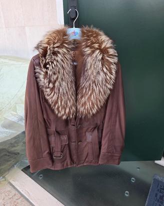 Giacca in pelle con pelliccia