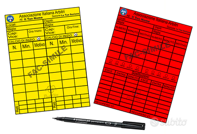 Cartellini Riscrivibili Arbitro Calcio a 11