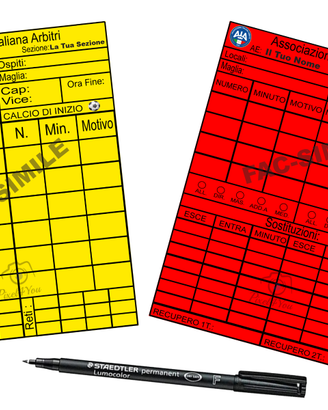Cartellini Riscrivibili Arbitro Calcio a 11