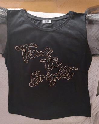 T-shirt Liu jo nera con strass   