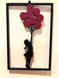 Wall art Bambina con palloncini  stampa 3D