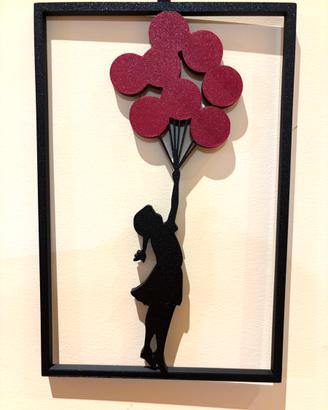 Wall art Bambina con palloncini  stampa 3D